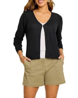Tommy Bahama Adeline Linen Blend Jersey Cardigan - Black