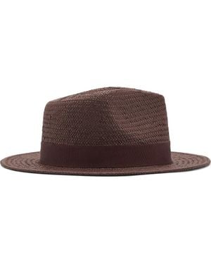Mango Straw Fedora - Brown