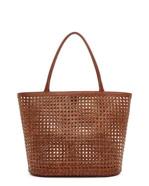 Reformation Isabella Woven Rattan Tote - Brown