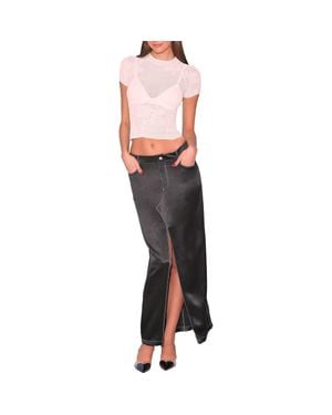 Fleur du Mal Lace Pointelle Tee - Black