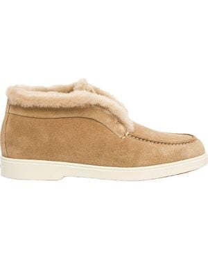 Santoni Suede Desert Boot - Natural