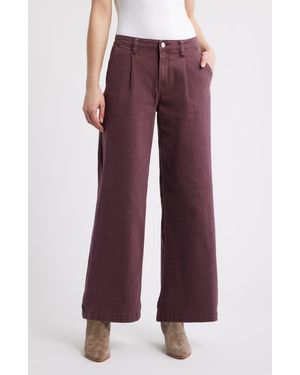 City Blues Wide Leg Trouser Jeans - Red