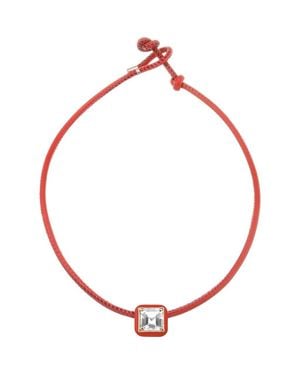 Bea Bongiasca Square Crystal Pendant Pop Choker Necklace - Red
