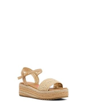 Steve Madden Kids' Jkiko Espadrille Ankle Strap Platform Wedge Sandal - Natural