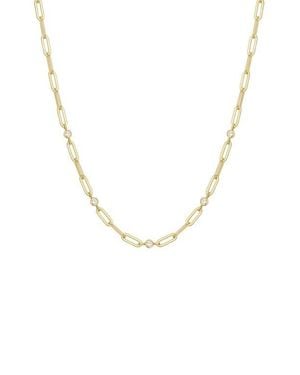 Ania Haie Bezel Cubic Zirconia Station Chain Necklace - Metallic