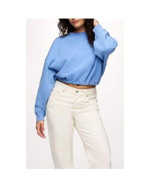 nuuds Cinch Waist Fleece Sweatshirt - Blue