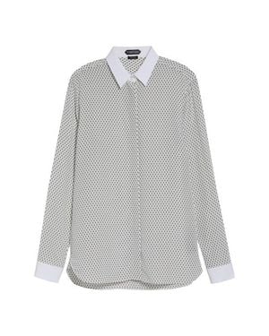 Tom Ford Diamond Print Silk Crepe Button-Up Shirt - Gray