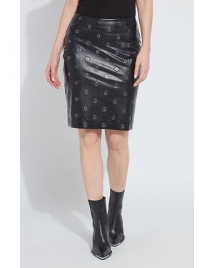 Lyssé Leonette Grommet Faux Leather Skirt - Black