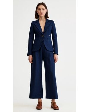 Smythe Linen Classic Duchess Blazer - Blue