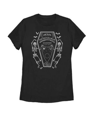 Ouija Halloween Coffin Graphic T-Shirt - Black