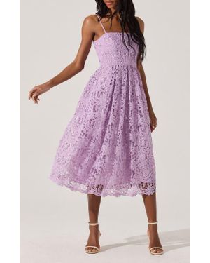 Astr Floral Lace Dress - Purple