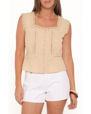 Petal & Pup Luke Embroidered Sleeveless Top - White