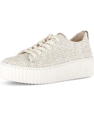 Gabor Woven Platform Sneaker - White