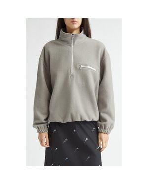 Rier Wool Fleece Half Zip Sweatshirt - Gray