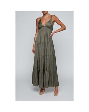 L'Agence Lua Tiered Maxi Sundress - Green