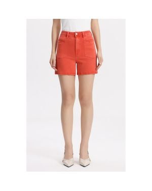 Bayeas Elowen Welt Pocket High Waist Denim Shorts - Red