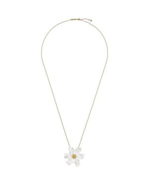 Ted Baker Fukany Furled Flower Enamel Pendant Necklace - Metallic