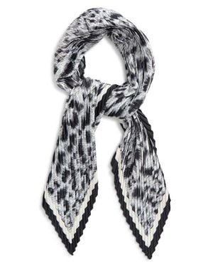 Echo Pleated Spots On Spots Diamond Silk Scarf - White