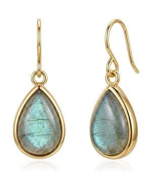 st. Moran 14K Plated Teardrop Stone Drop Earrings - Blue