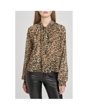 Wayf X Sara Walker Georgette Blouse - Brown