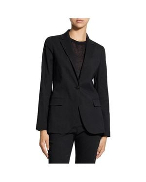 Theory Slim Fit Linen Blend Blazer - Black