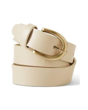 Lands' End Faux Leather Everyday Belt - Natural