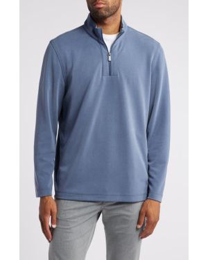 Johnston & Murphy Vintage Wash Quarter Zip Top - Blue