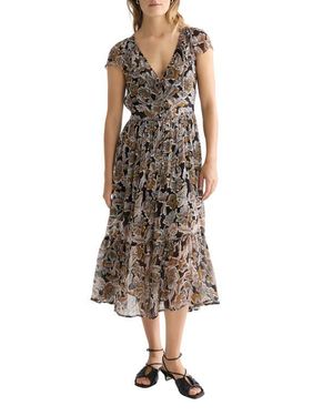 Scotch & Soda Print Chiffon Midi Dress - Blue