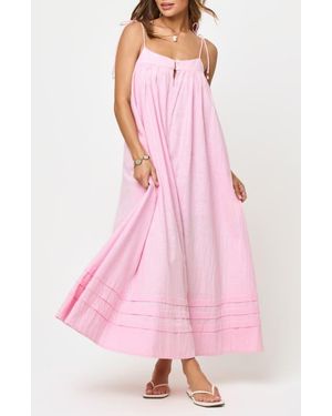 LSPACE Sunset Stroll Cotton Cover-Up Maxi Dress - Pink