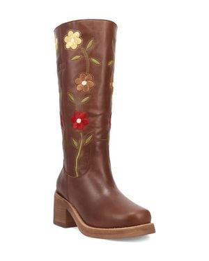 Dingo Bloom Embroidered Boot - Brown