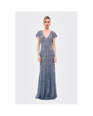 Beauut Embellished Sequin Maxi Gown - Blue