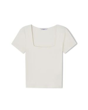 LK Bennett Tasha Square Neck Jersey Top - White
