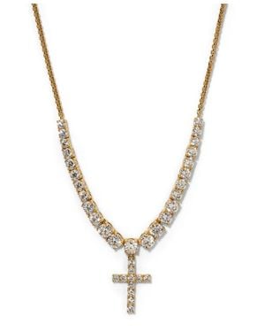 Nadri Astrid Cross Frontal Necklace - Metallic