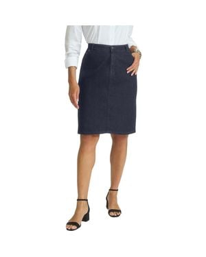 Jessica London True Fit Stretch Denim Short Skirt - Blue