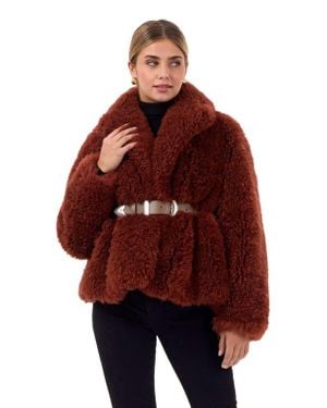 Gorski Cashmere Goat Jacket With Detachable Belt - Red