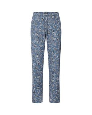 Hanro Night And Day Cotton Drawstring Pajama Pants - Blue