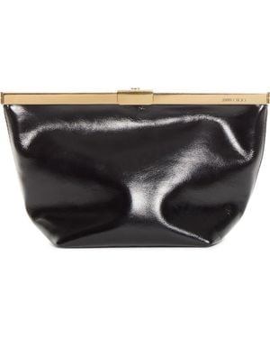Jimmy Choo Ganache Leather Clutch - Black