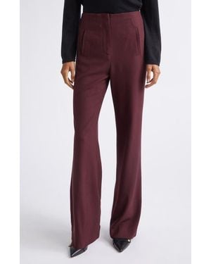 Veronica Beard Jude Wide-Leg Pants - Red