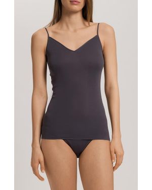 Hanro Seamless V-Neck Cotton Camisole - Blue