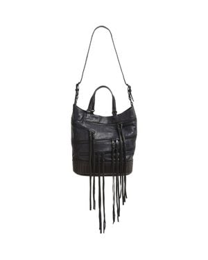 Ash 'Babe' Convertible Lambskin Leather Tote - Black