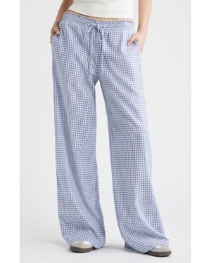 BP. Linen Blend Beach Pants - Blue