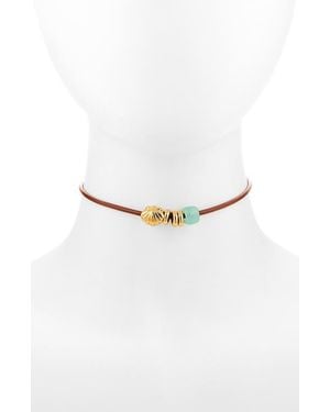 Madewell Charm Leather Choker Necklace - White