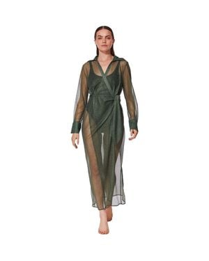 Gottex Pretty Mesh Wrap Dress Cover-Up - Green