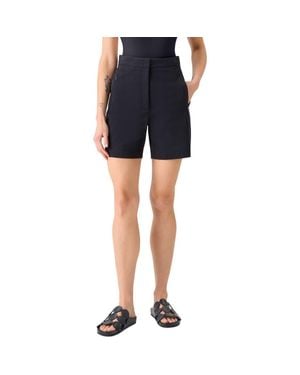 Akris Punto Filia High Waist Cotton Gabardine Shorts - Blue
