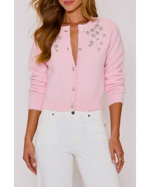 Vici Collection Sweet Nothings Rhinestone Detail Cardigan - Pink