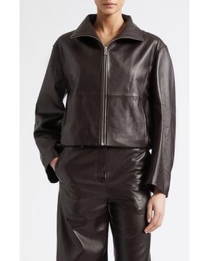 Nour Hammour Etienne Everyday Leather Jacket - Black