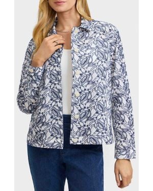 Foxcroft Thelma Cotton Eyelet Jacket - Blue