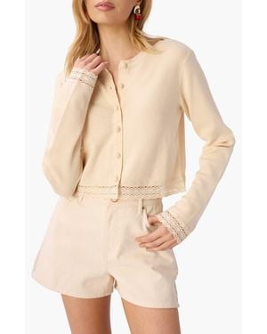 Cami NYC Nicola Crochet Inset Cardigan - Natural