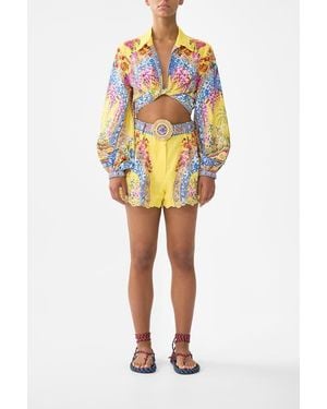CAMILLA Tuck Front Short - Yellow