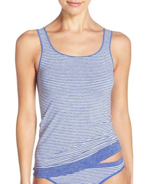 Nordstrom Stripe Two-Way Seamless Tank - Blue